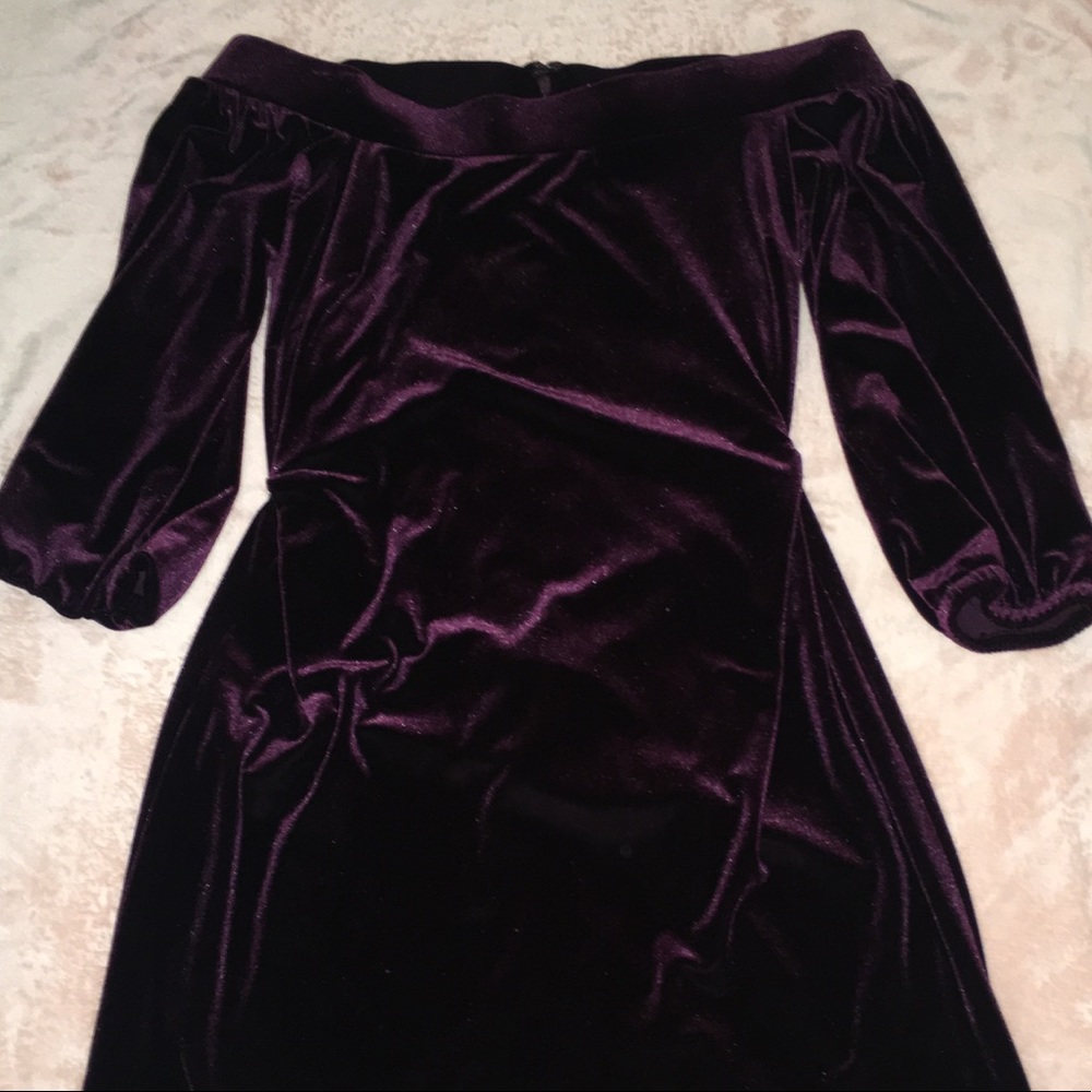 Maroon off the shoulder dress